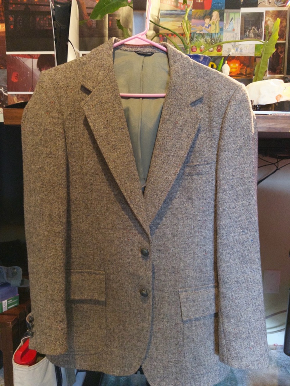 Vtg harris tweed Sports‎ Coat Jacket made in U.S.A.